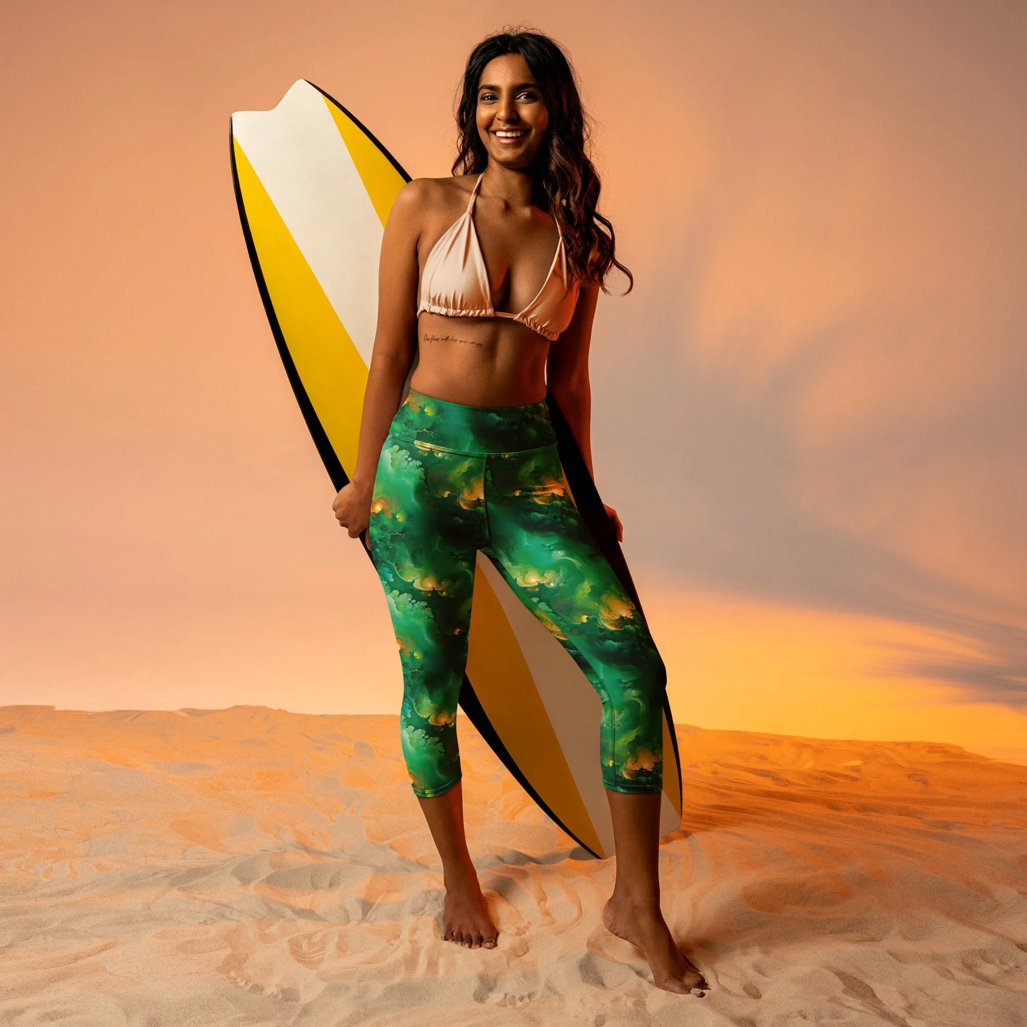 Yoga Capri Leggings Viridian Shroud