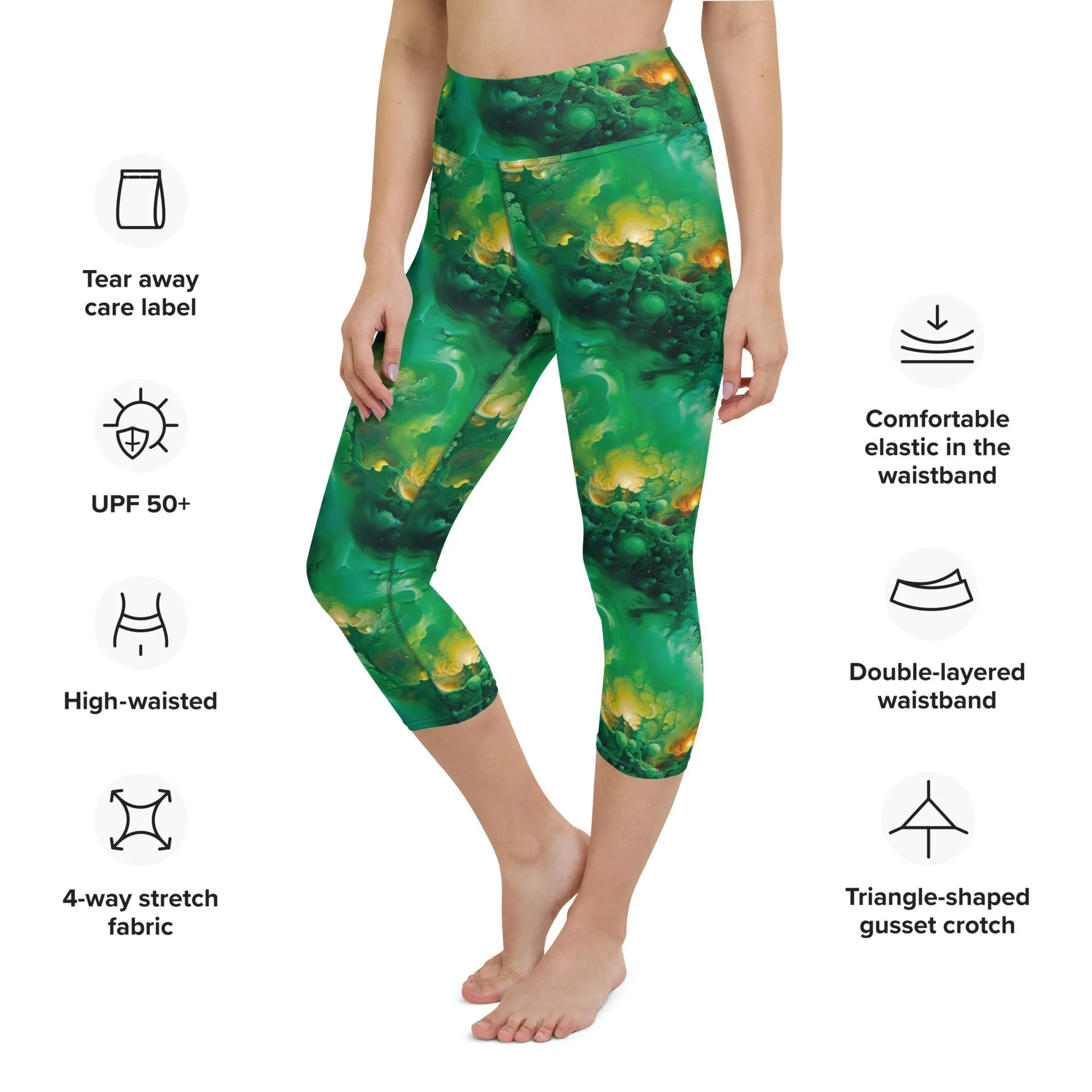 Yoga Capri Leggings Viridian Shroud