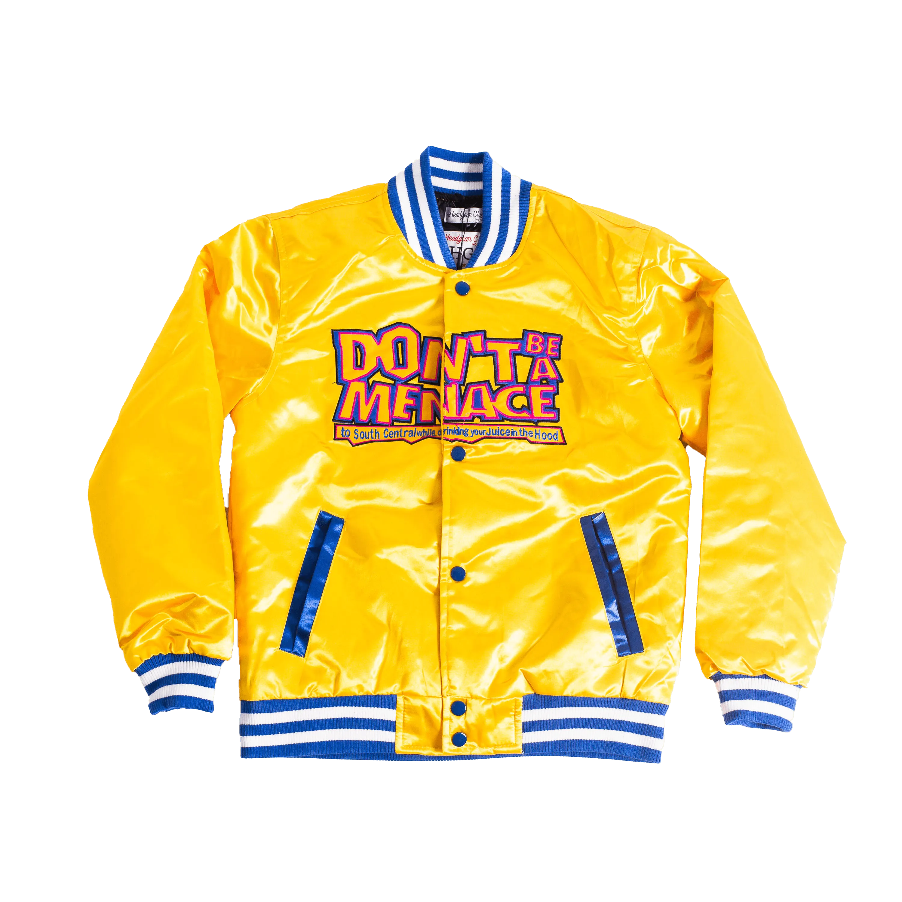 YOUTH DON'T BE A MENACE YELLOW SATIN JACKET