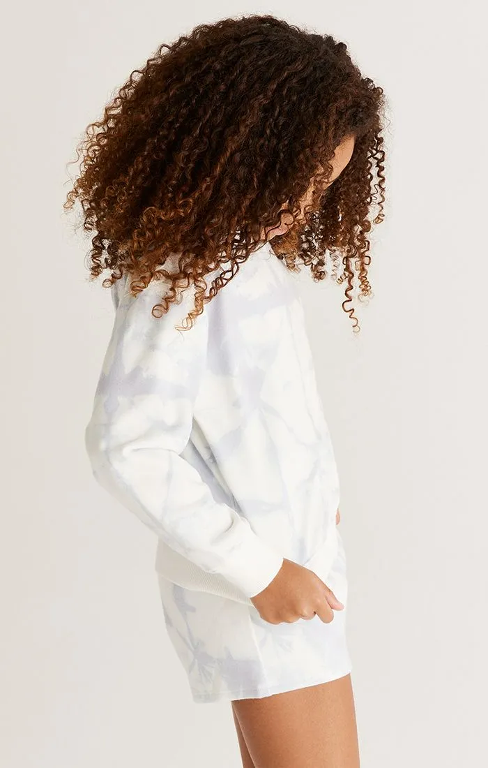 Z Supply Girls Noa Batik Sweatshirt - Lavender Ash