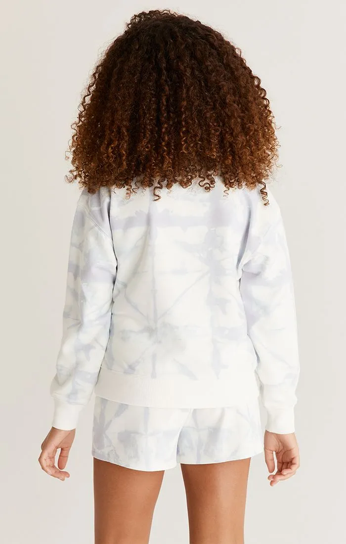 Z Supply Girls Noa Batik Sweatshirt - Lavender Ash