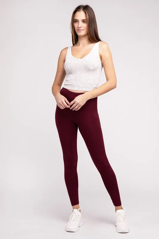 ZENANA Premium Cotton Full-Length Leggings
