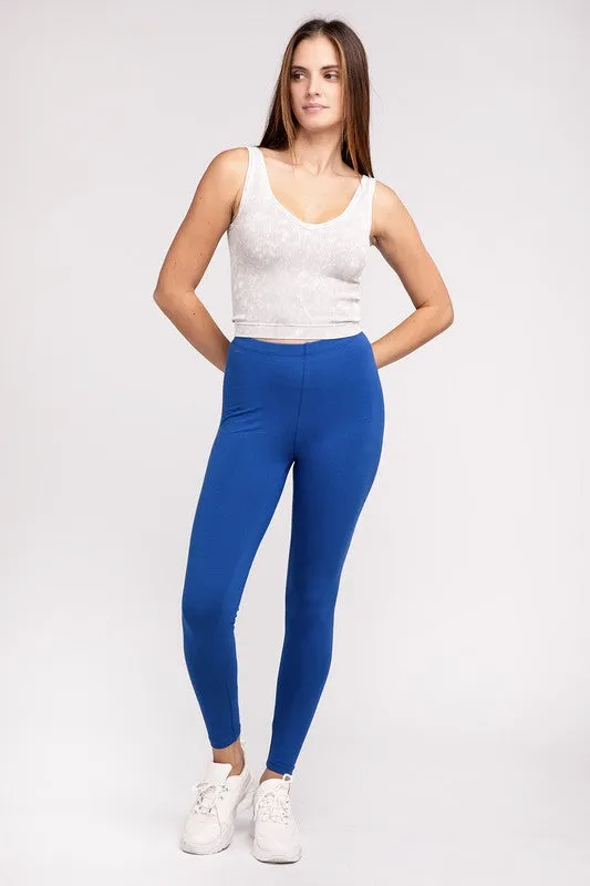 ZENANA Premium Cotton Full-Length Leggings
