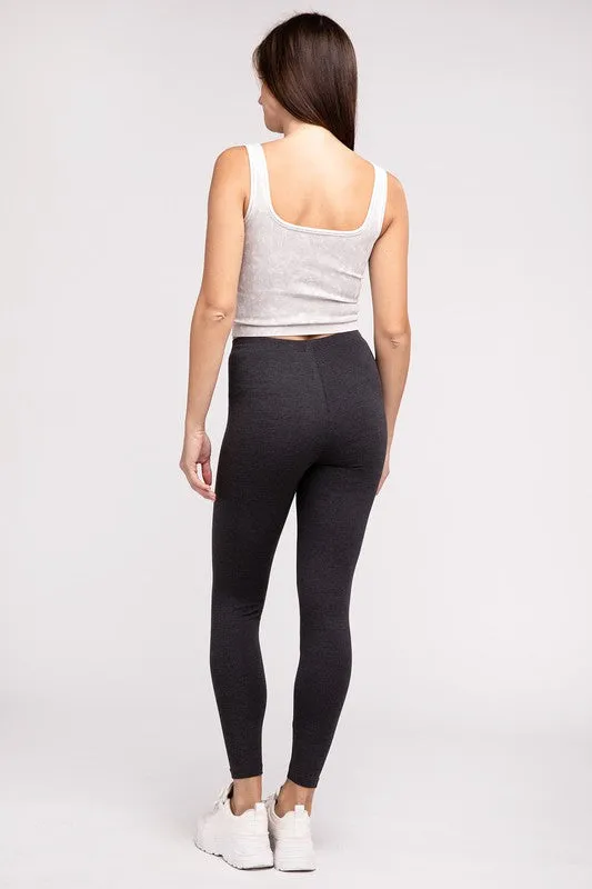 ZENANA Premium Cotton Full-Length Leggings