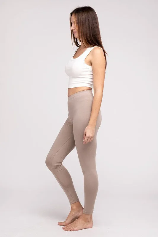 ZENANA Premium Cotton Full-Length Leggings