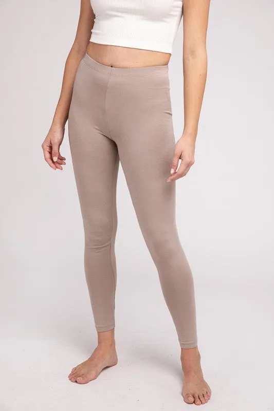 ZENANA Premium Cotton Full-Length Leggings