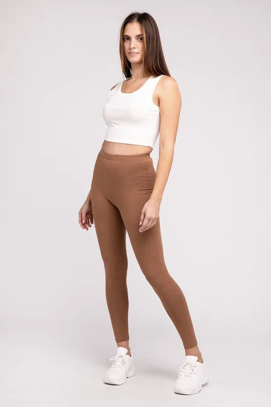ZENANA Premium Cotton Full-Length Leggings