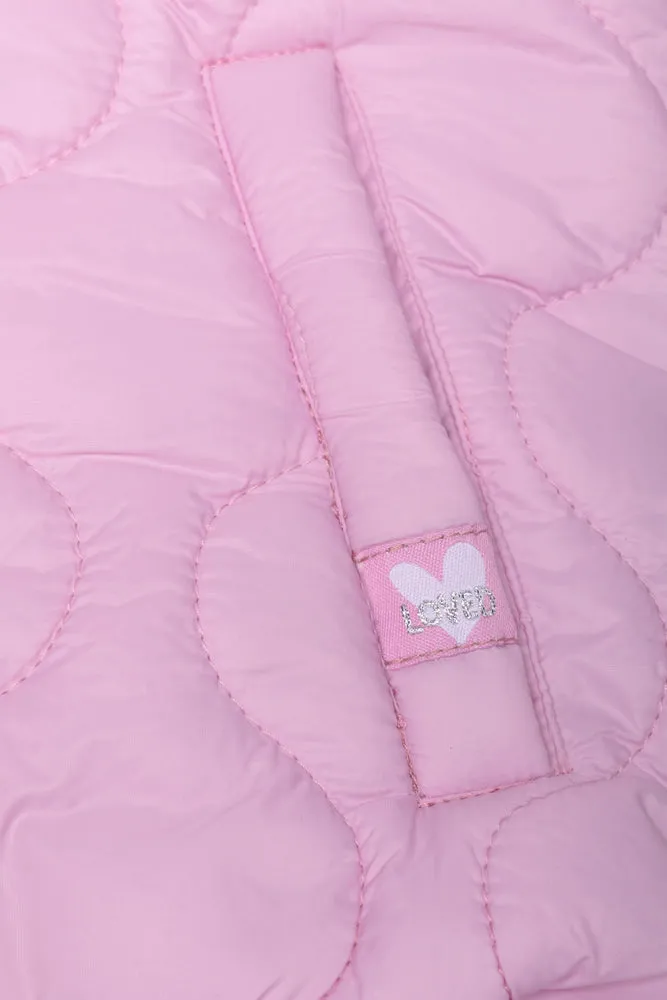 Zip Through Hooded Puffer Jacket Pink